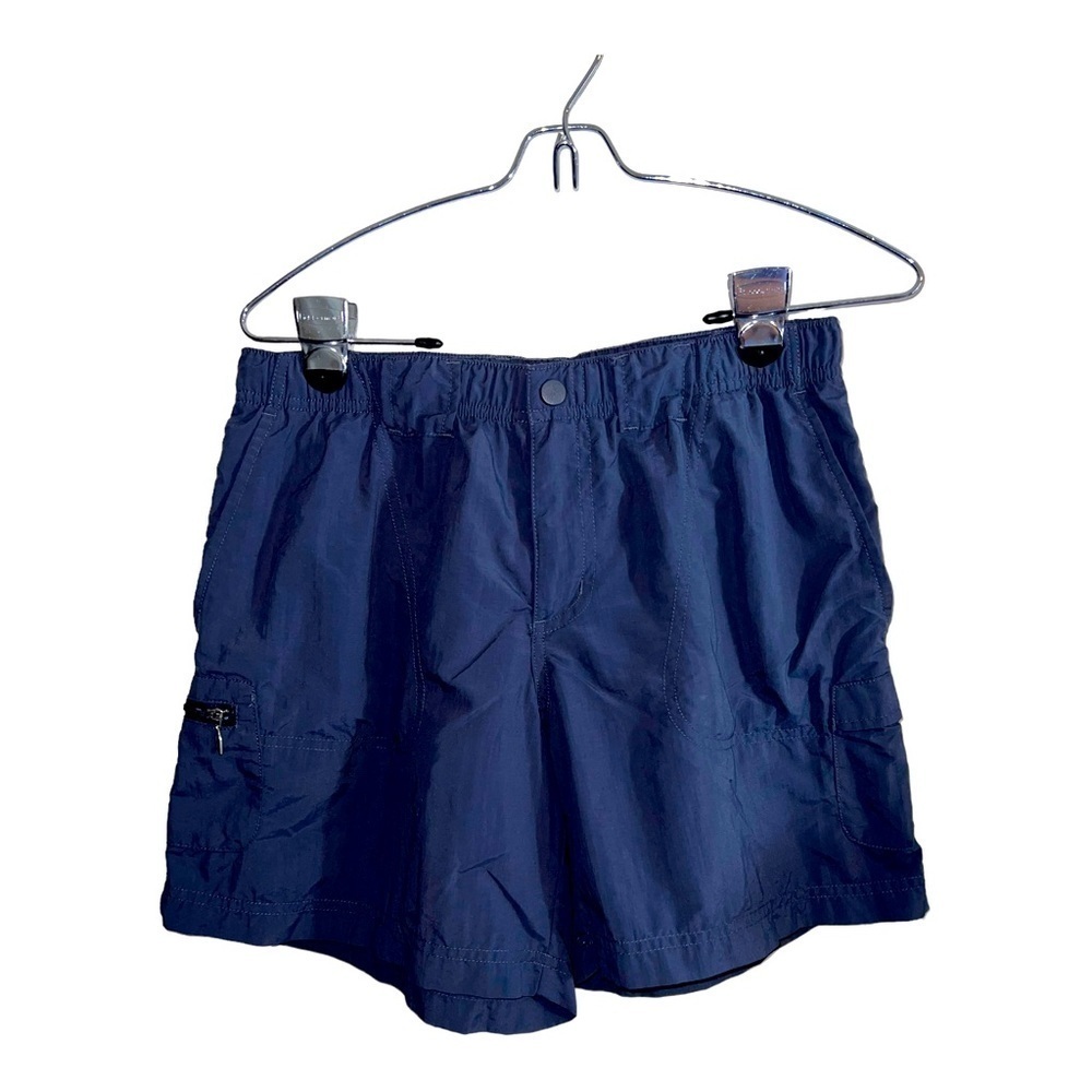 COLUMBIA Womens Blue Nylon Cargo Hiking Outdoors Shorts Sz S (6) Long